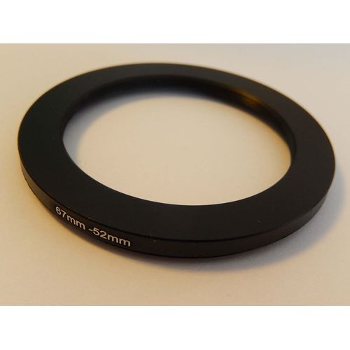 vhbw Bague d'adaptation de filtre Step-Down de 67 mm vers 52 mm pour objectif d'appareil photo - Réducteur, métal, noir