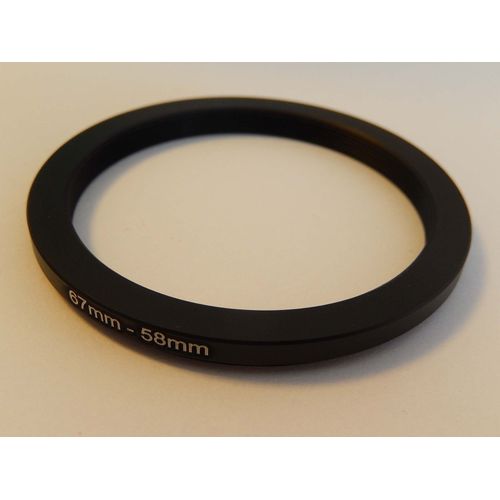 vhbw Bague d'adaptation de filtre Step-Down de 67 mm vers 58 mm pour objectif d'appareil photo - Réducteur, métal, noir