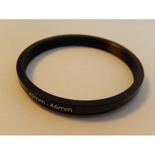 vhbw Bague d'adaptation de filtre Step-Down de 49 mm vers 46 mm pour objectif d'appareil photo - Réducteur, métal, noir