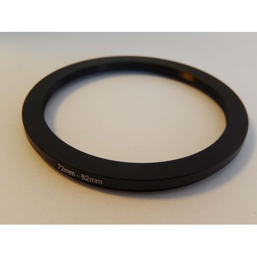 vhbw Bague d'adaptation de filtre Step-Down de 72 mm vers 62 mm pour objectif d'appareil photo - Réducteur, métal, noir