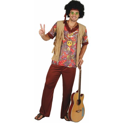 Déguisement Hippie Motif Rouge Homme - Taille: Xl