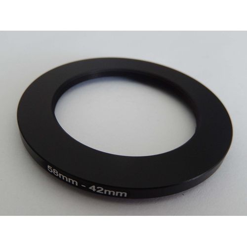 vhbw Bague d'adaptation de filtre Step-Down de 58 mm vers 42 mm pour objectif d'appareil photo - Réducteur, métal, noir