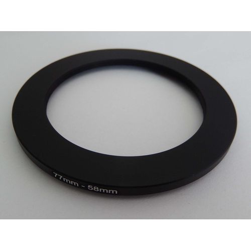 vhbw Bague d'adaptation de filtre Step-Down de 77 mm vers 58 mm pour objectif d'appareil photo - Réducteur, métal, noir