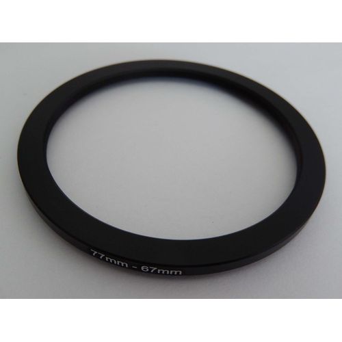 vhbw Bague d'adaptation de filtre Step-Down de 77 mm vers 67 mm pour objectif d'appareil photo - Réducteur, métal, noir