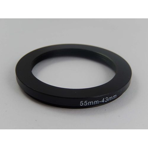 vhbw Bague d'adaptation de filtre Step-Down de 55 mm vers 43 mm pour objectif d'appareil photo - Réducteur, métal, noir