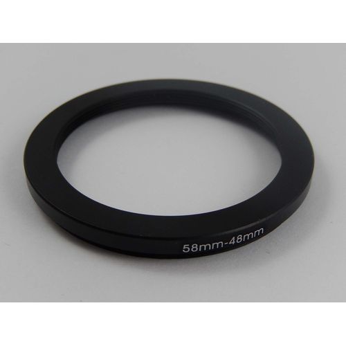 vhbw Bague d'adaptation de filtre Step-Down de 58 mm vers 48 mm pour objectif d'appareil photo - Réducteur, métal, noir