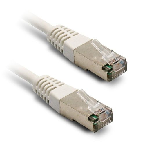 METRONIC - CORDON ETHERNET RJ45 BLINDÉ DROIT MÂLE MÂLE - 5M - BLANC