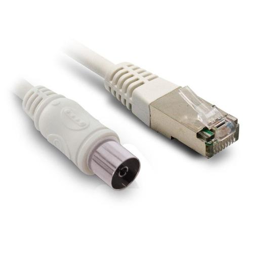 Metronic - Câble de réseau - connecteur RF (M) pour RJ-45 (M) - 5 m - coaxial