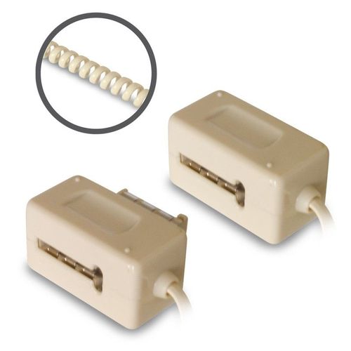 Rallonge téléphonique PTT 8 plots extensible Metronic 483500 Mâle / Fem. Gigogne 5m Ivoire