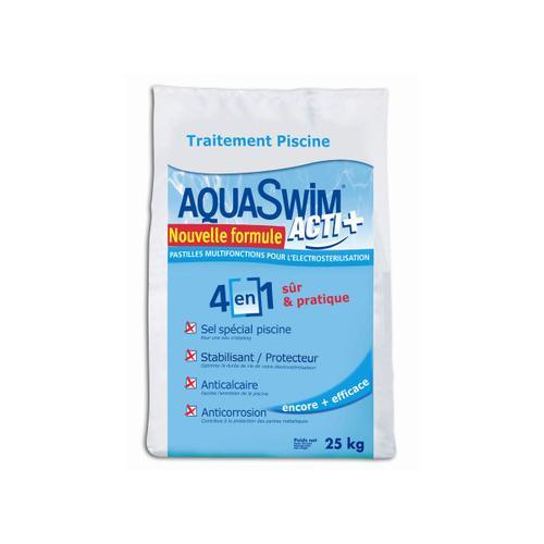 Sel de piscine pour ?lectrolyse Aquaswim Acti + 4 en 1 - 25 kg