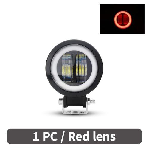 Rond Rouge 1pcs - 7d Projector Led Driving Spot Auxiliary Light 3 Yellow Led Off Road Lights 20w Fog Lamp 12v-80v Led Pods Light