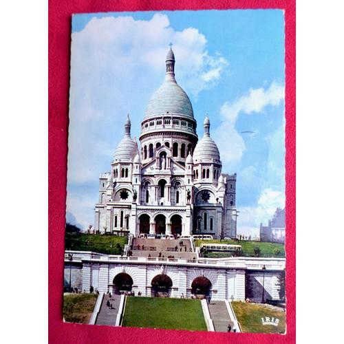 Carte Postale Ancienne Paris. Basilique Du Sacre Coeur Montmartre Dentelee. Timbre 0,25. Tampon Epargne Logement. 1967. Cp France