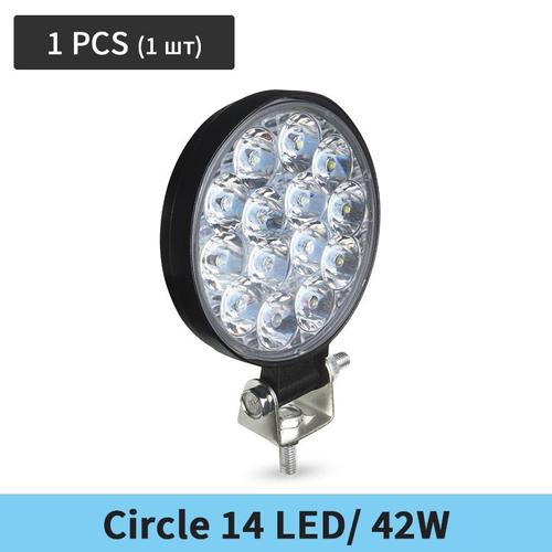 42w 1pcs - Lampe De Travail Led Pour Voiture, Puces Cob Dc 12/ 24 Volts 6500k, Spot Blanc Pour Ampoules Universelles Fso Pour Camion