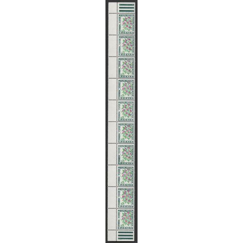 Bloc 10 Timbres-Taxe Bord Gauche De Feuille 2 Coins France 1971 Yvert Et Tellier N°98 Catharanthus Roseus Neuf**