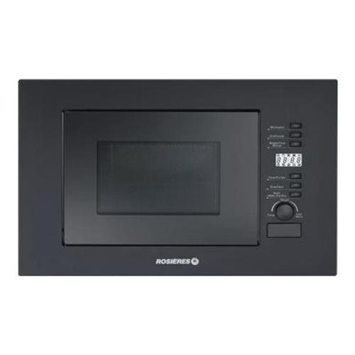 Rosières RMG20/1PN - Four micro-ondes grill - intégrable - 20 litres - 800 Watt - verre noir/aluminium brossé