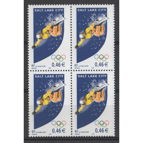 Bloc 4 Timbres France 2001 Yvert Et Tellier N°3460 Salt Lake City Neuf**