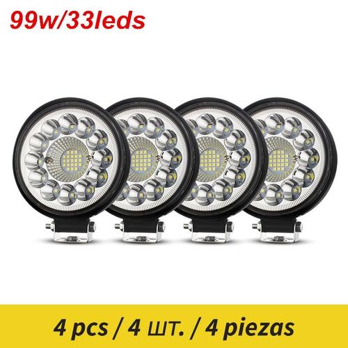 4 Pièces - Projecteur Led Tout Terrain De 4.5 Pouces 12v 24v, Pour Voiture Et Camion, 4x4