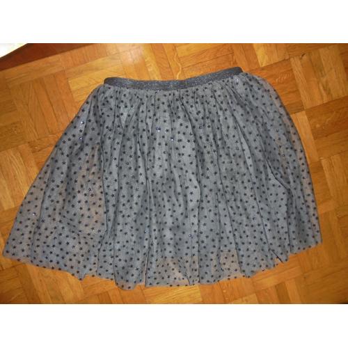 Jupe H Et M Polyester 12 Ans Gris Pailleté