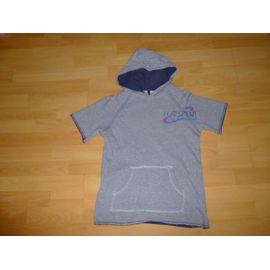 Sweat À Capuche Gris Manches Courtes Idsport - 12 Ans