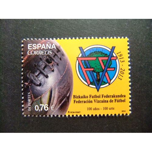 España Espagne 2014 Centenario De La Federación Vizcaína De Fútbol Edifil 4889 ** Mnh