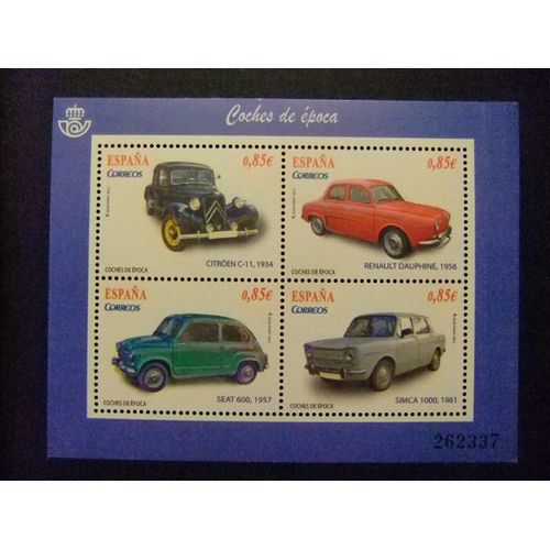 España Espagne 2012 Voitures Coches Renault Citroen Seat Simca Edifil 4725 **Mnh