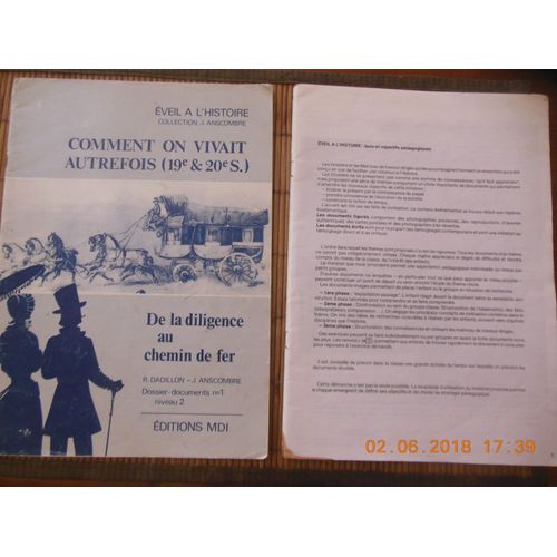 Éveil À L'histoire De La Diligence Au Chemin De Fer Dossier Docts N°1 Niveau 2