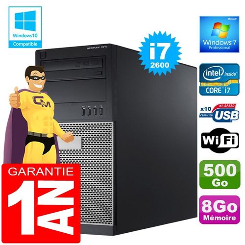 PC Tour DELL 7010 Core I7-2600 Ram 8Go Disque 500 Go Graveur DVD Wifi W7
