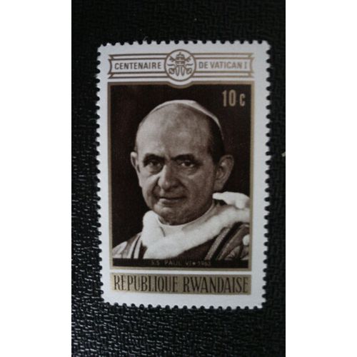 Timbre Rwanda Yt 400 Le Pape Paul Vi (1963-1978) 1970