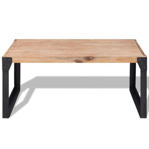 Table Basse Bois D'acacia Massif 100 X 60 X 45 Cm
