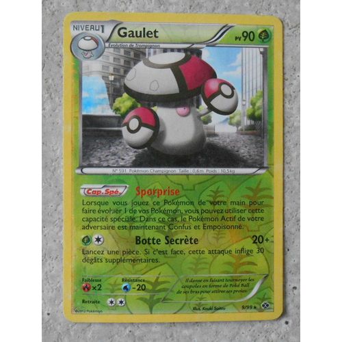 Carte Pokémon Gaulet Holo Reverse 9/99 Noir & Et Blanc Destinees Futures Neuf