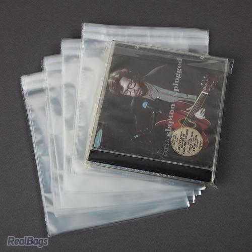 100 Pochettes de Protection pour CD avec rabat, épaisseur 38 My (13,8x14,5+4 cm)