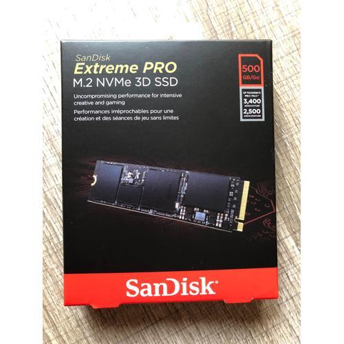 SanDisk Extreme PRO - SSD - 500 Go - interne - M.2 2280 - PCIe 3.0 x4 (NVMe)