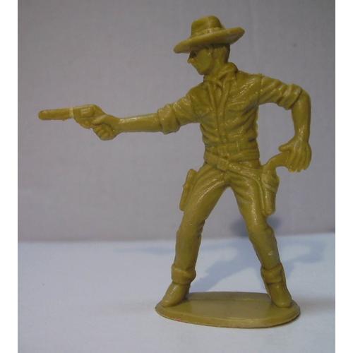 Figurine Cow Boy / Cowboy - Tireur Au Pistolet Debout- Plastique/Résine Monochrome - 70/80's - China