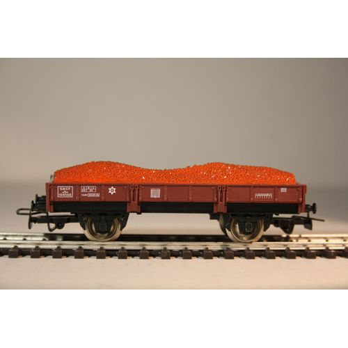 Wagon Plat À Bords Bas De La Sncf, Transport De Minerai, Jouef Ho-Jouef