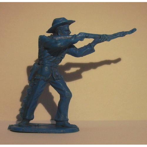 Figurine Cow Boy / Cowboy - Tireur Carabine Debout - 71 Mm- Plastique/Résine Monochrome - 70's