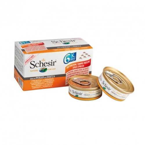Schesir Chat - Filets De Poulet Et Citrouille Au Naturel - 6 X 50g