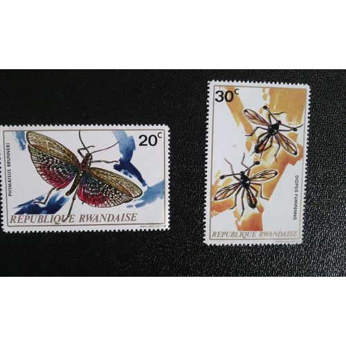 Timbre Rwanda Yt 501 -502 Insectes 1973