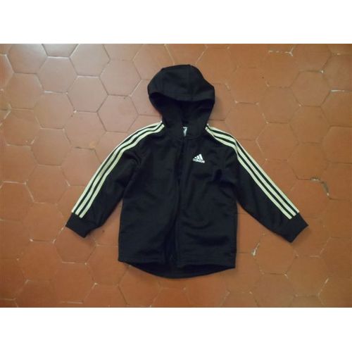 Veste De Survêtement À Capuche Polyester Noir Adidas