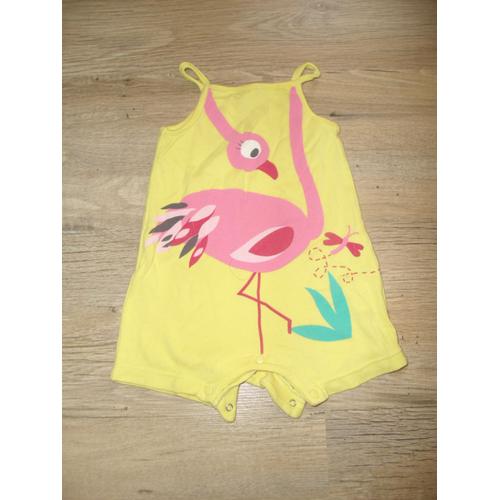 Combishort Dpam Jaune Flamant Rose 12 Mois