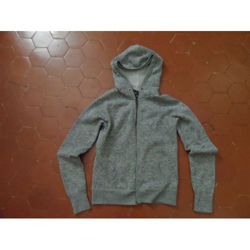 Veste À Capuche Jersey Polyester Gris Chiné Undiz