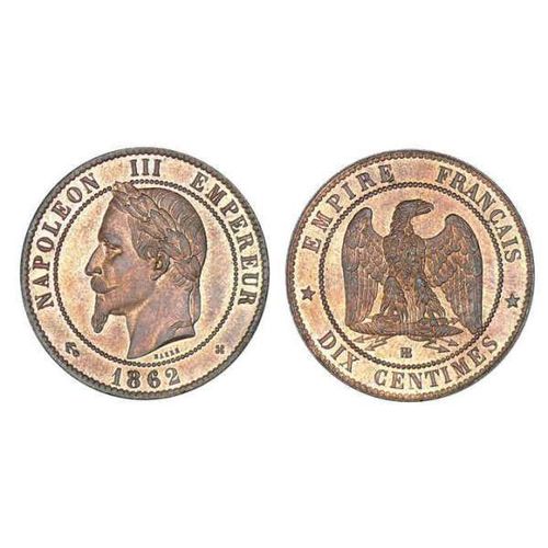 Pièce Monnaie 5 Centimes Napoléon Iii Tête Laurée 1862 Bb Sous Capsule