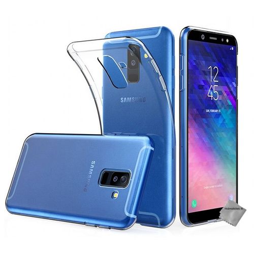 Housse Etui Coque Silicone Gel Fine Samsung Galaxy A6 (2018) + Verre Trempe Transparent Tpu