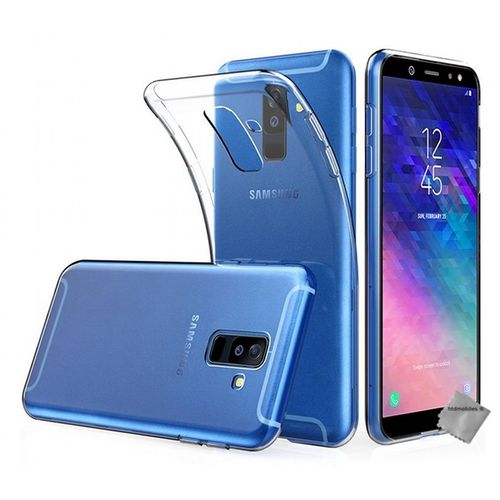 Housse Etui Coque Silicone Gel Fine Samsung Galaxy A6+ Plus (2018) + Verre Trempe Transparent Tpu