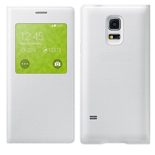 Etui Housse Coque Rabat-Clapet Etui À Rabat View Pour Samsung Galaxy Alpha G850 Blanc