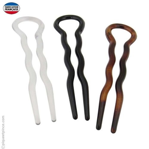 3 Grosses Épingles À Cheveux Special Cheveux Long Et Épais. Barrette Pince Plate Pic Chignon Marron 9 Cm