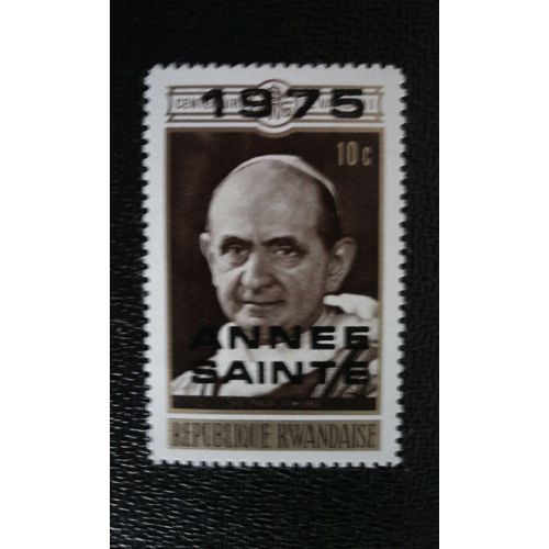 Timbre Rwanda Yt 627 Pape Paul Vi 1975