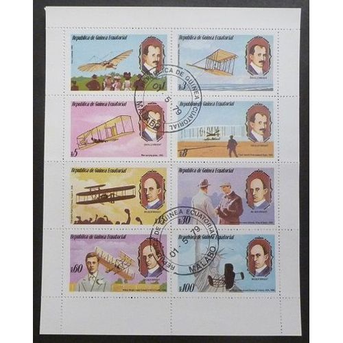 Guinée Équatoriale Oblitéré Feuillet De 8 Timbres De 1979