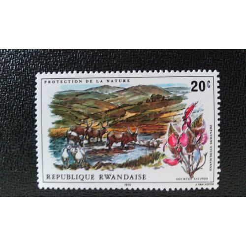 Timbre Rwanda Yt 660 Protection De La Nature 1975