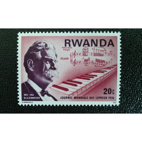 Timbre Rwanda Yt 690 Dr. A. Schweitzer 1976