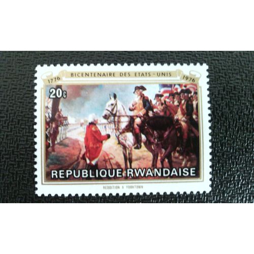 Timbre Rwanda Yt 698 Reddition À Yorktown 1976